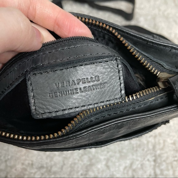 The Trend Made in Italy Black Leather Crossbody Purse Bag - Picture 11 of 11